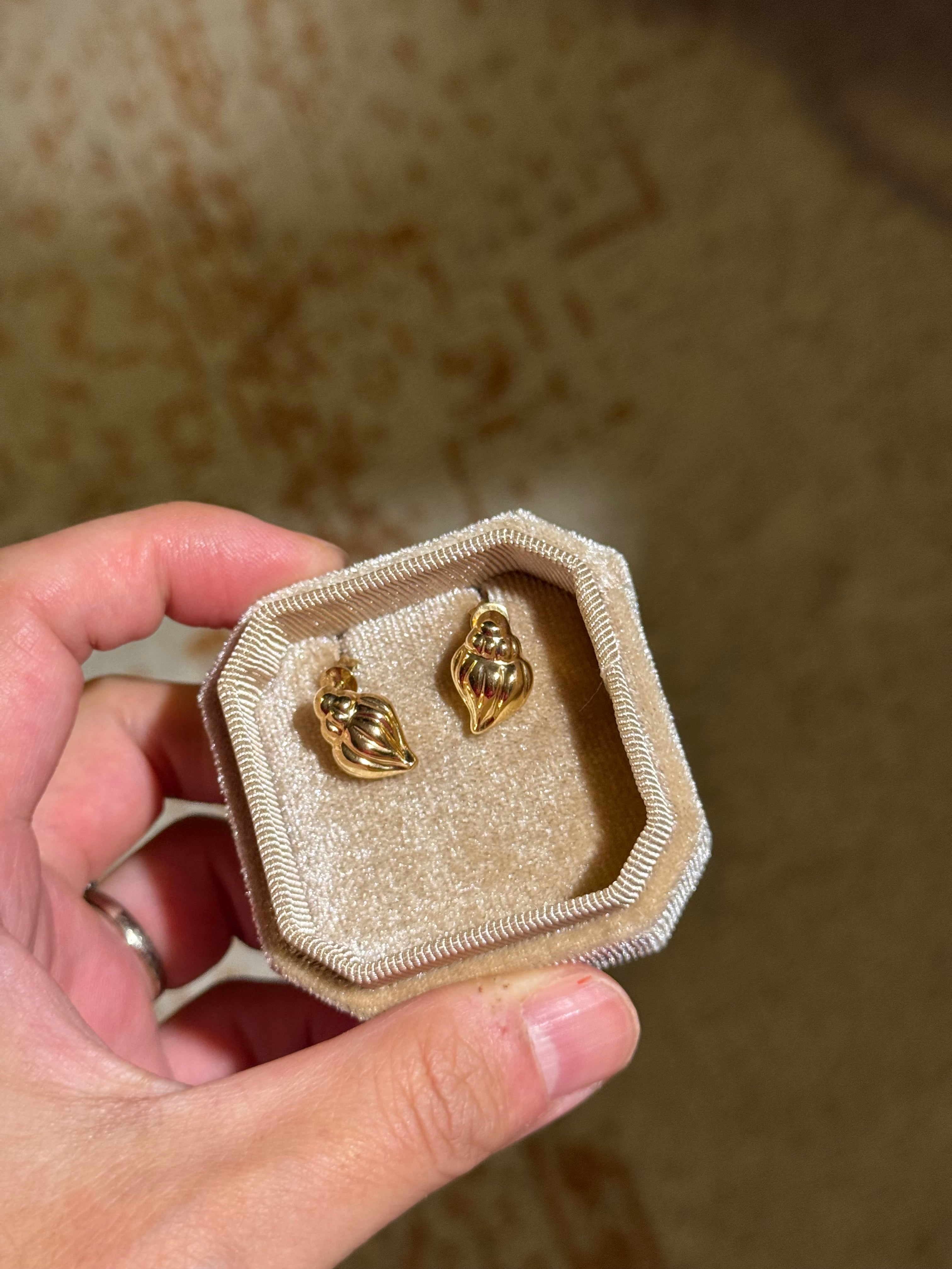 18K纯金贝壳精华耳钉
