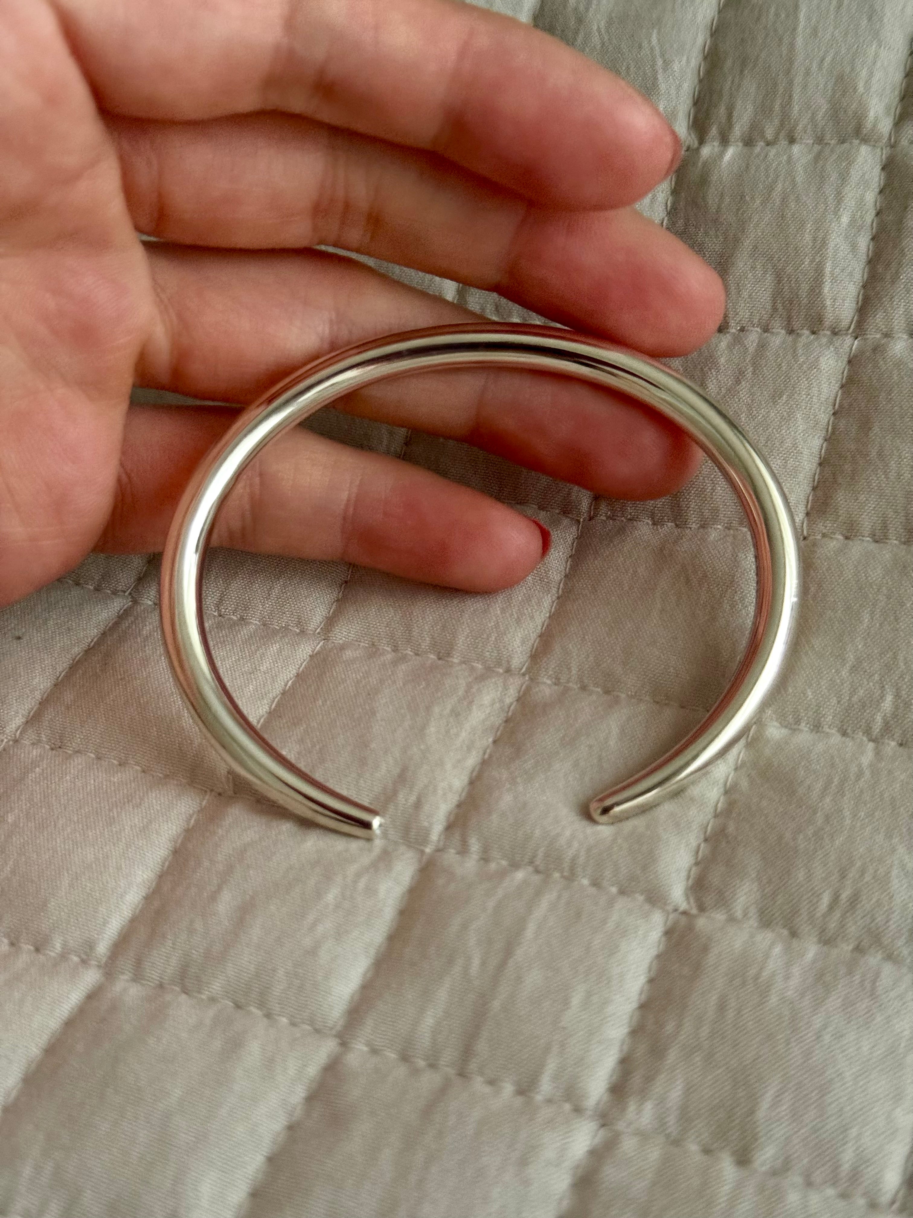 极简蛇尾银手镯